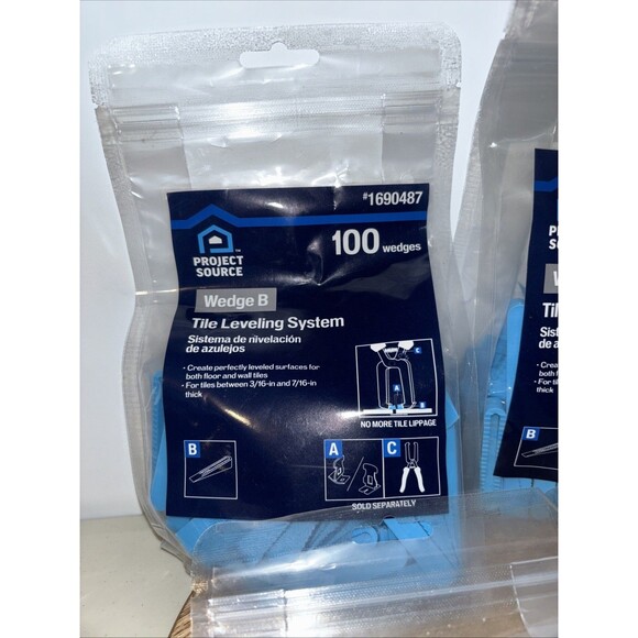 6 PACK - Tile Leveling System 100 WEDGE B Project Source 1690487 =600 Total NEW - Picture 2 of 4